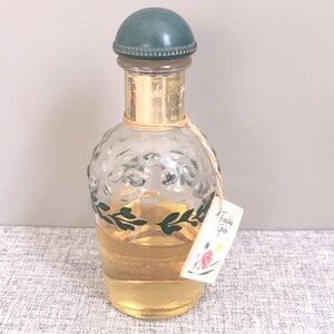 Vintage 1950s Glass Shulton Perfume Bottle Friendship Garden Green Cap